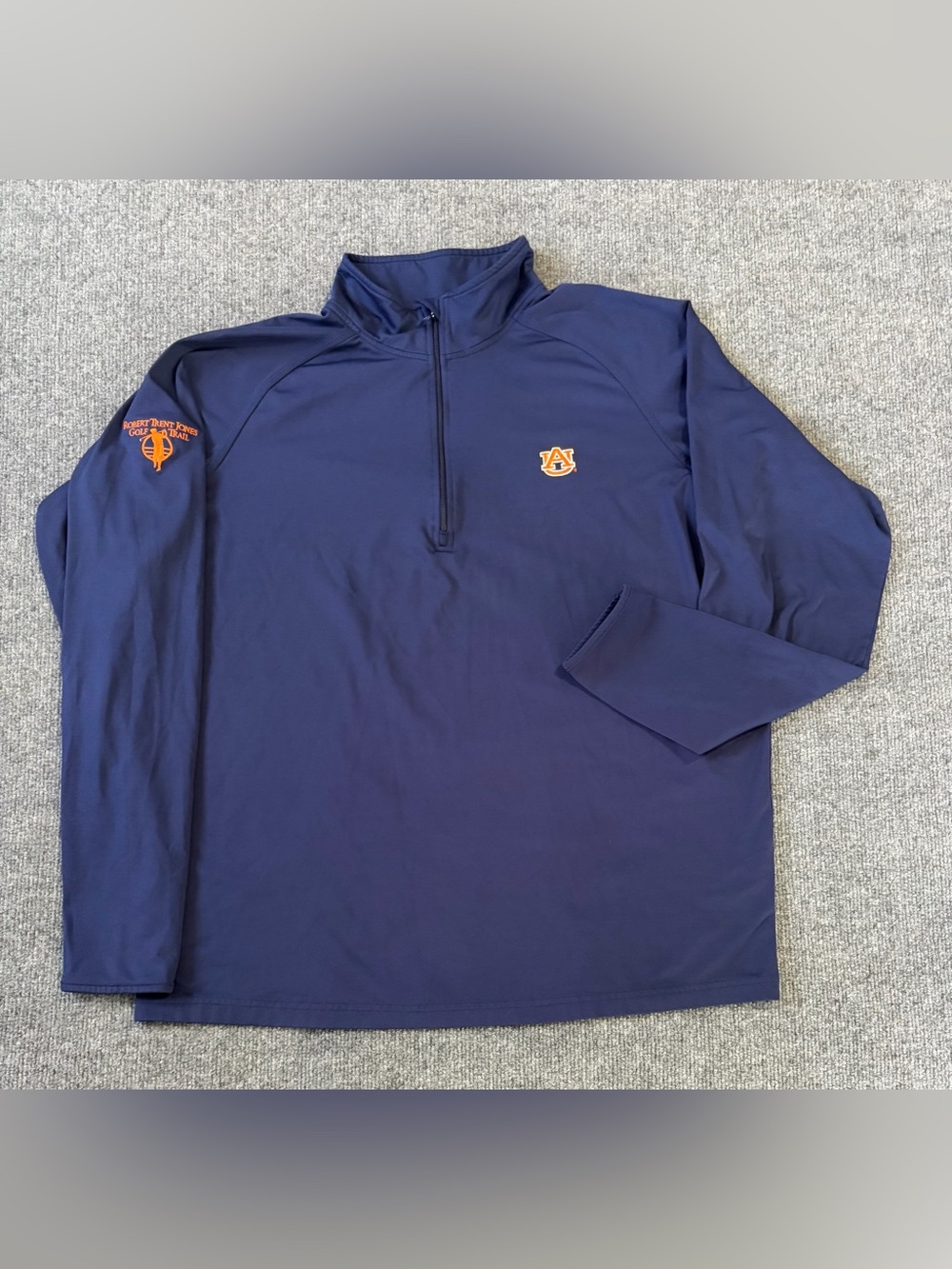 Auburn Tigers Robert Trent Jones Golf Trail Mens L 1/4 Zip Pullover Navy